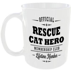 Official Rescue Cat Hero Membership Club Funny Ceramic Mug Pet Lover Birthday