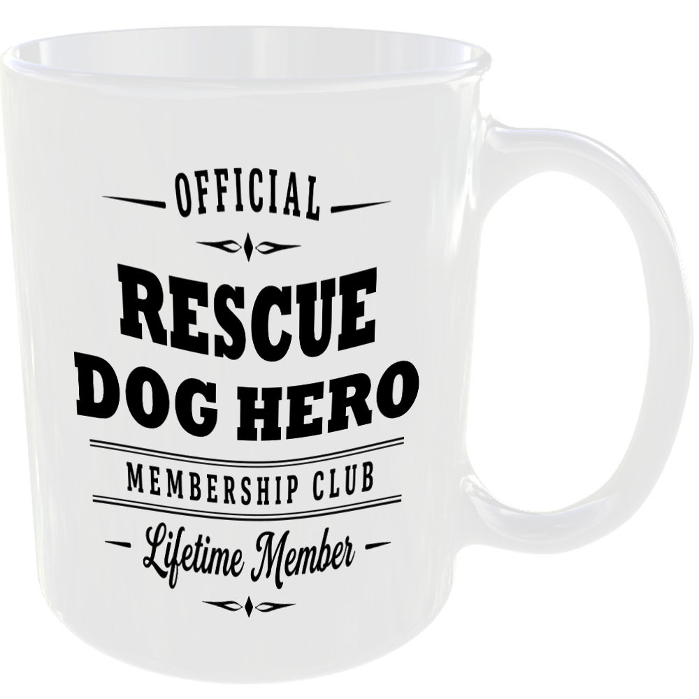 Official Rescue Dog Hero Membership Club Funny Ceramic Mug Pet Lover Birthday - Image 2