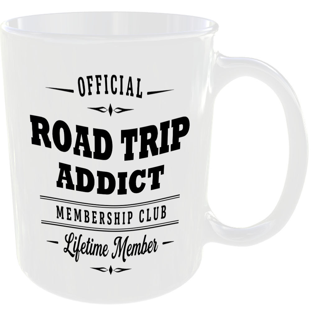 Official Road Trip Addict Membership Club Funny Ceramic Mug Travel Holiday Gift - Image 2