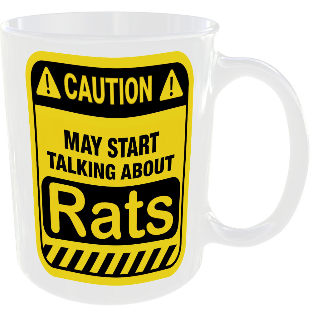 Caution May Start Talking About Rats Mug Funny Pet Cup Coffee Tea Gift Present - Image 2