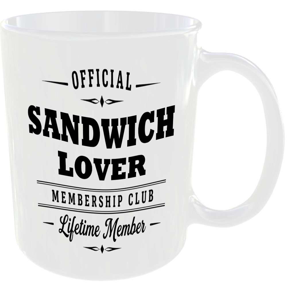 Official Sandwich Lover Membership Club Funny Ceramic Mug Birthday Gift Tea Cup - Image 2