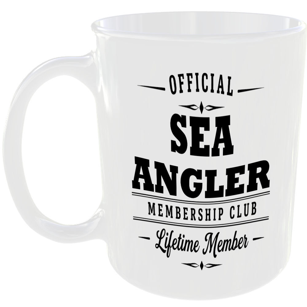 Official Sea Angler Membership Club Funny Ceramic Mug Outdoor Hobby Adventure