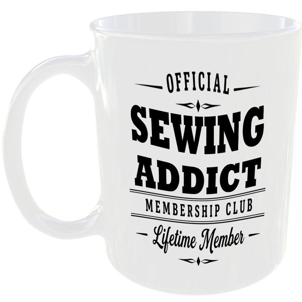 Official Sewing Addict Membership Club Funny Ceramic Mug Craft Creative Hobby