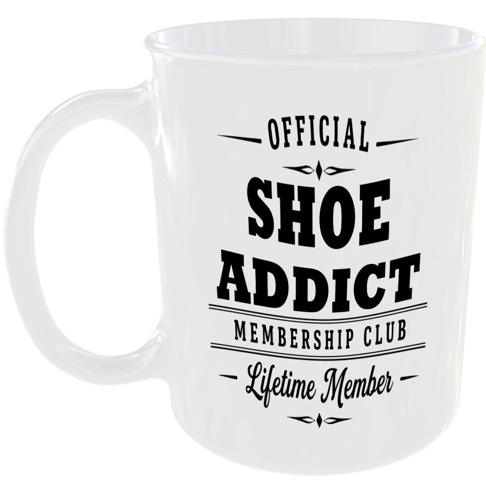 Official Shoe Addict Membership Club Funny Ceramic Mug Collector Hobby Novelty