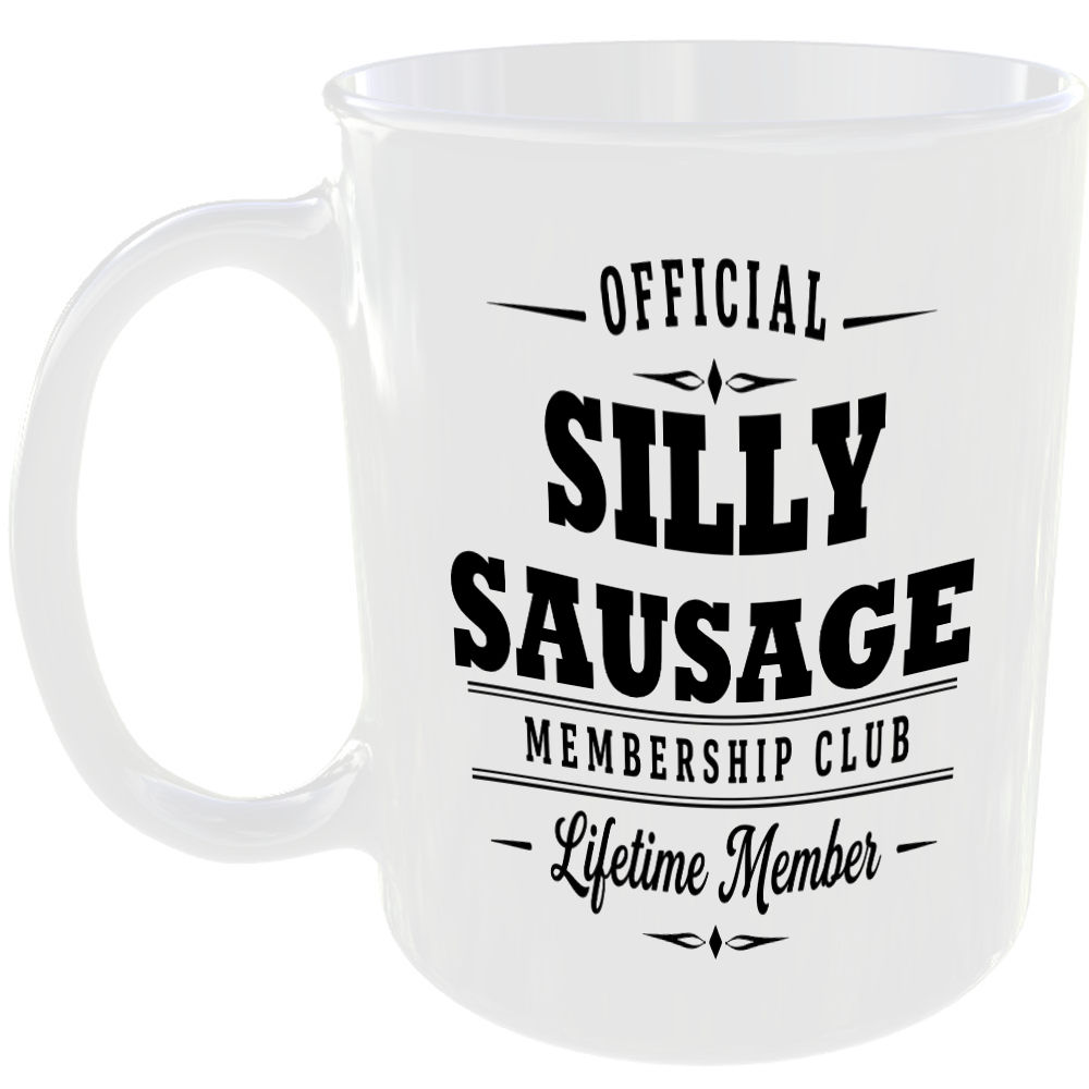 Official Silly Sausage Membership Club Funny Ceramic Mug Rude Banter Novelty Tea