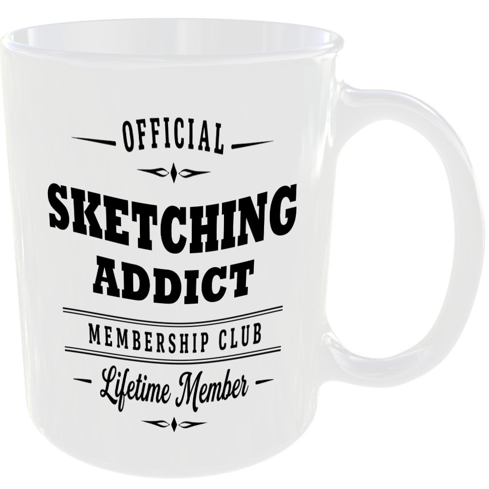 Official Sketching Addict Membership Club Funny Ceramic Mug Craft Creative Hobby - Image 2