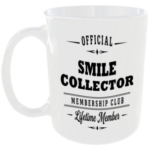 Official Smile Collector Membership Club Funny Ceramic Mug Positive Gift Idea