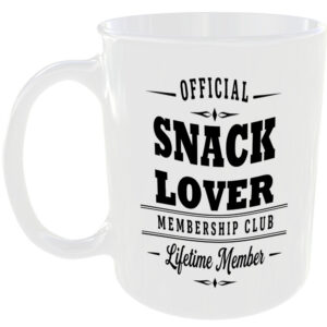 Official Snack Lover Membership Club Funny Ceramic Mug Birthday Gift Tea Coffee