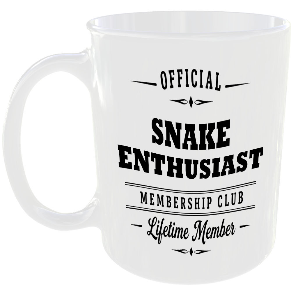 Official Snake Enthusiast Membership Club Funny Ceramic Mug Novelty Gift