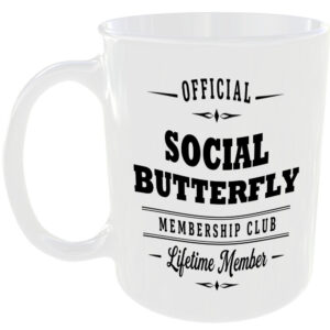 Official Social Butterfly Membership Club Funny Ceramic Mug Birthday Gift Tea ☕