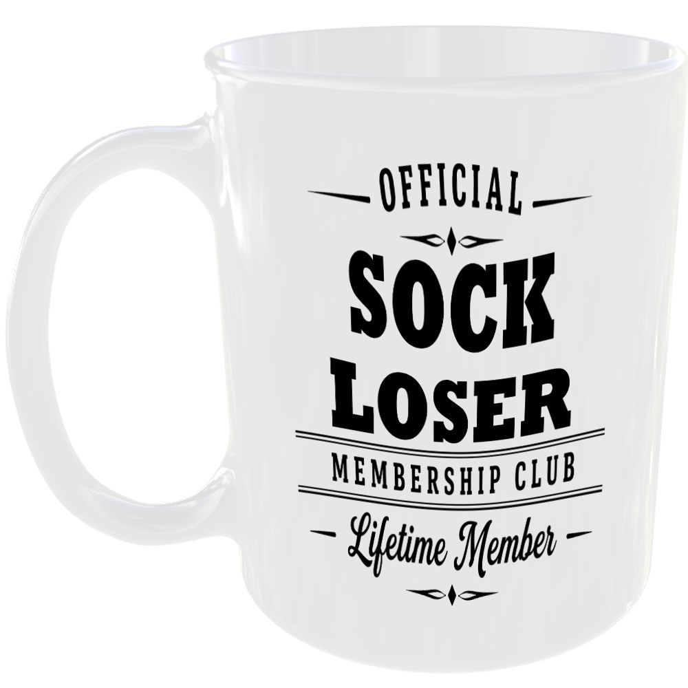 Official Sock Loser Membership Club Funny Ceramic Mug Home Novelty Humour Gift