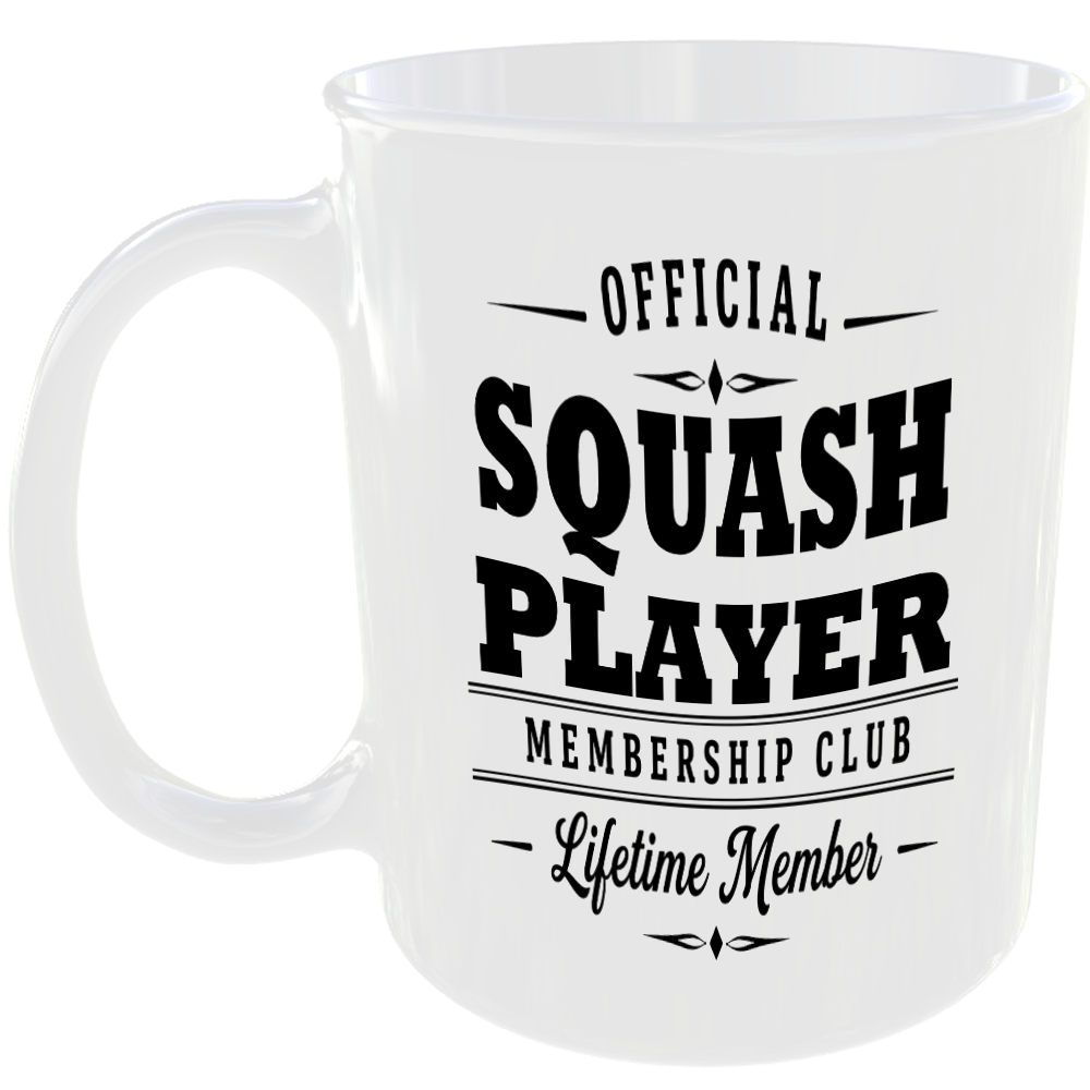 Official Squash Player Membership Club Funny Ceramic Mug Sports Fitness Fan Gift