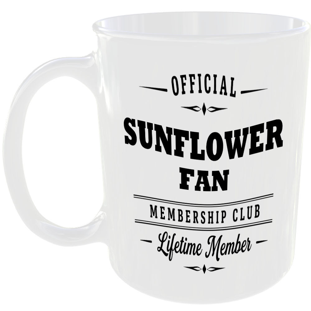 Official Sunflower Fan Membership Club Funny Ceramic Mug Gardening Birthday Gift