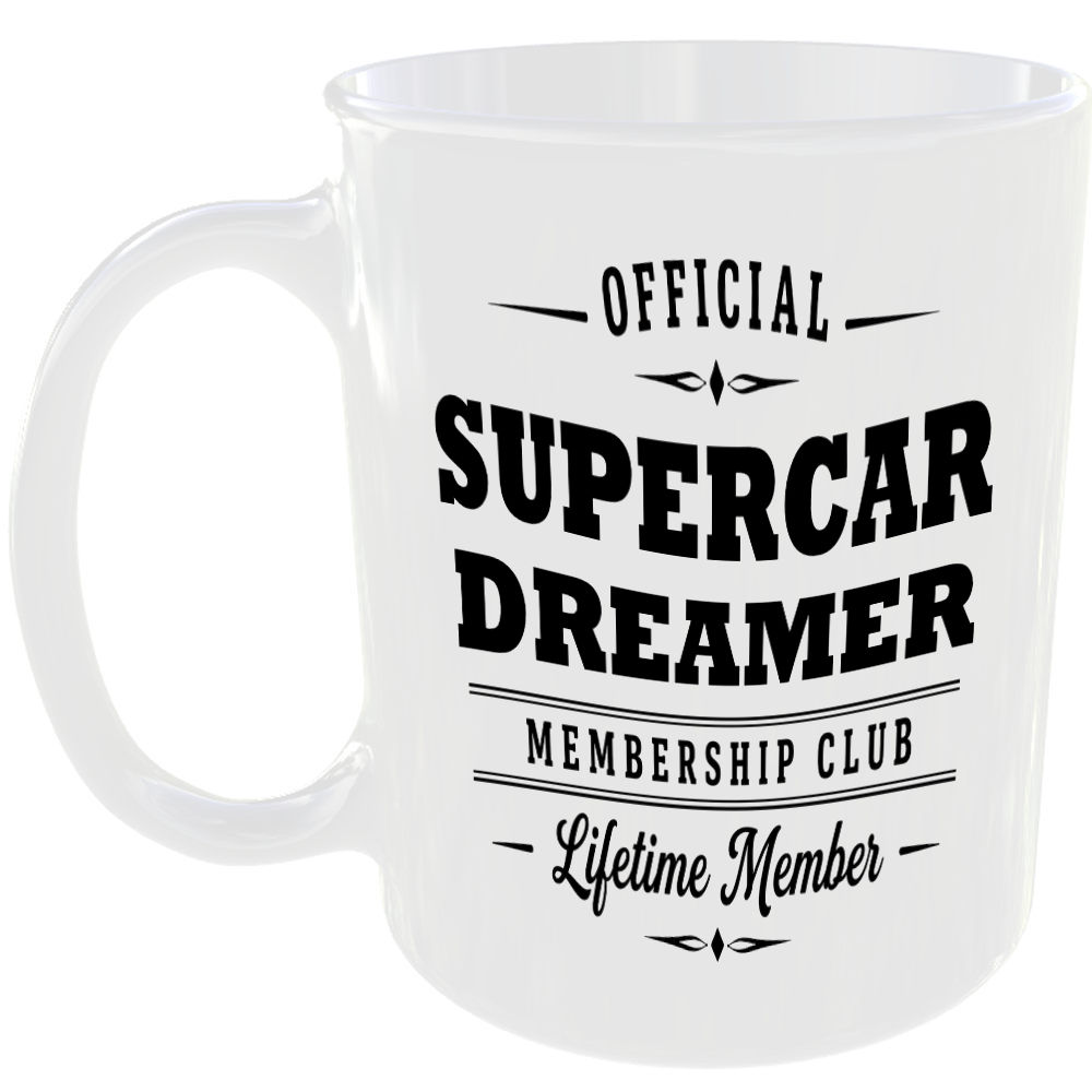 Official Supercar Dreamer Membership Club Funny Ceramic Mug Car Enthusiast Gift