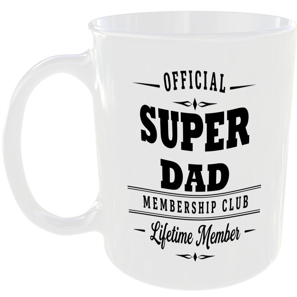 Official Super Dad Membership Club Funny Ceramic Mug Birthday Tea Coffee Gift