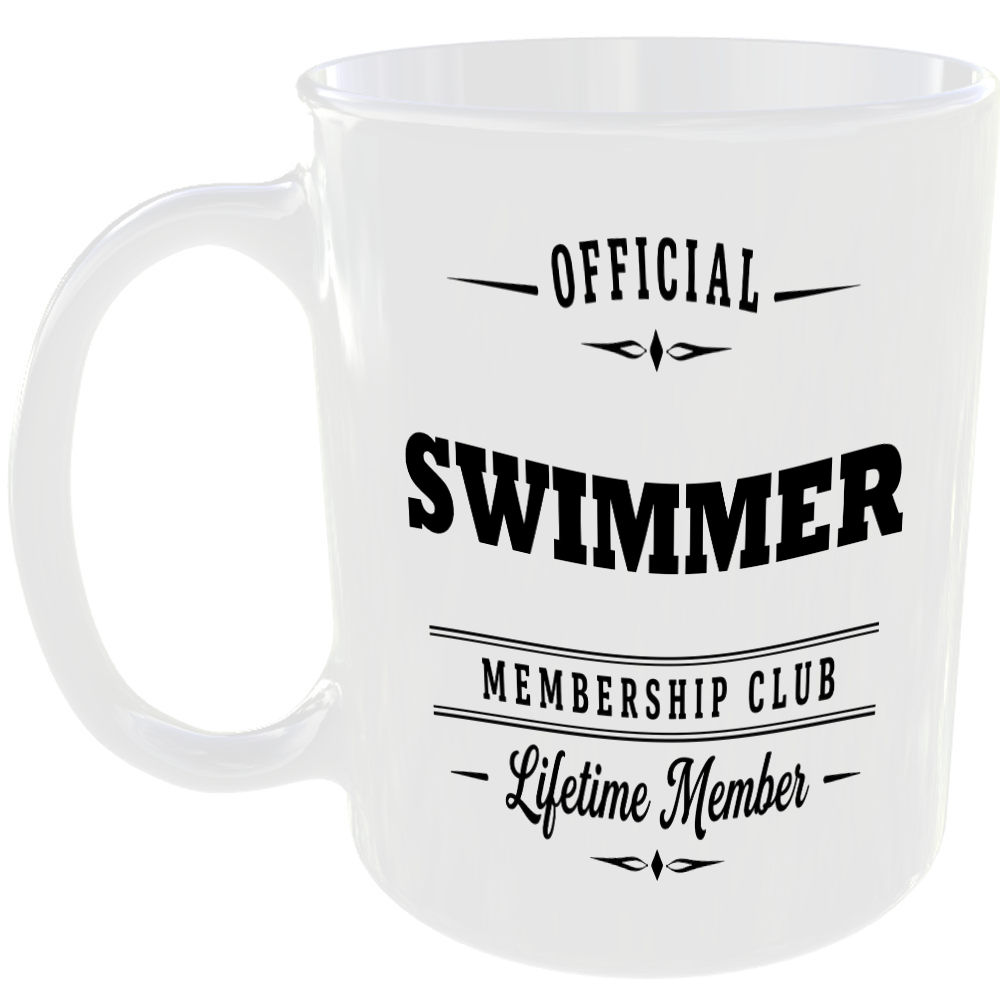 Official Swimmer Membership Club Funny Ceramic Mug Birthday Gift Tea Coffee Cup