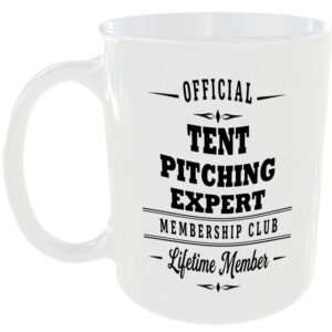 Official Tent Pitching Expert Membership Club Funny Ceramic Mug Outdoor Hobby