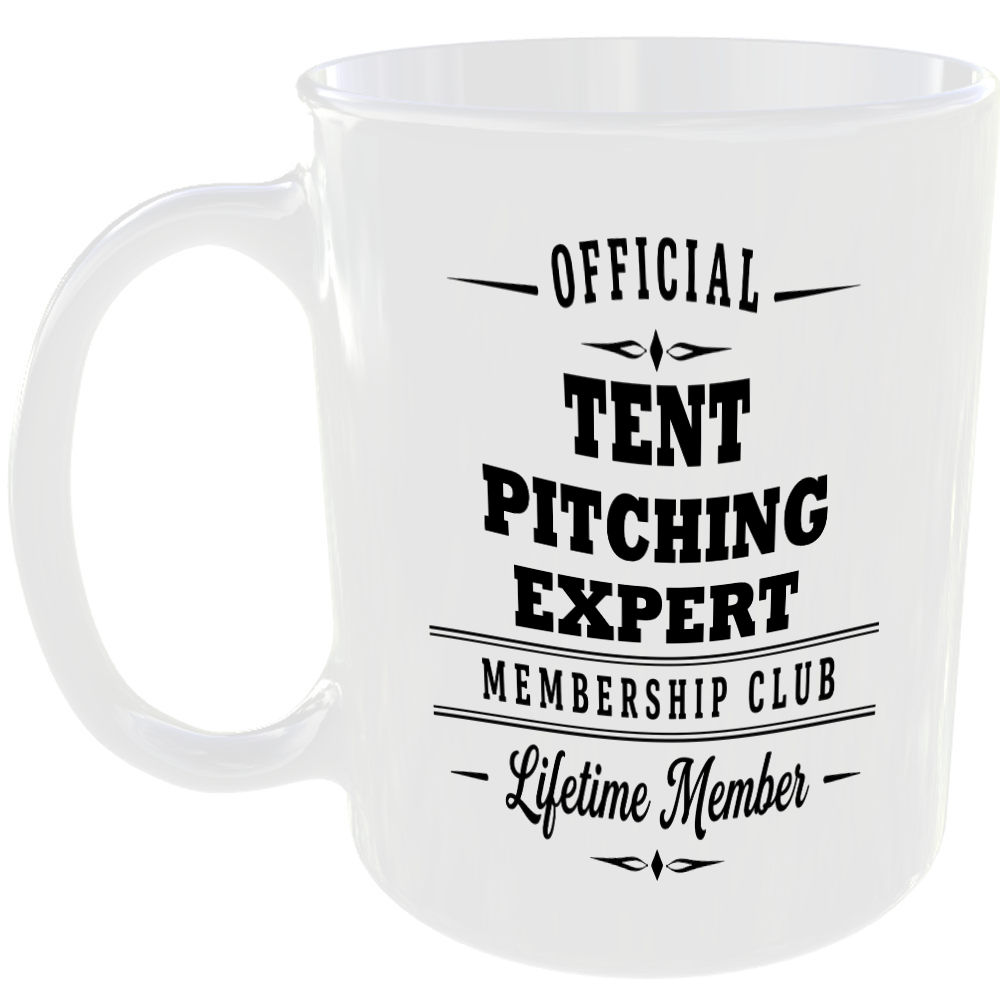 Official Tent Pitching Expert Membership Club Funny Ceramic Mug Outdoor Hobby