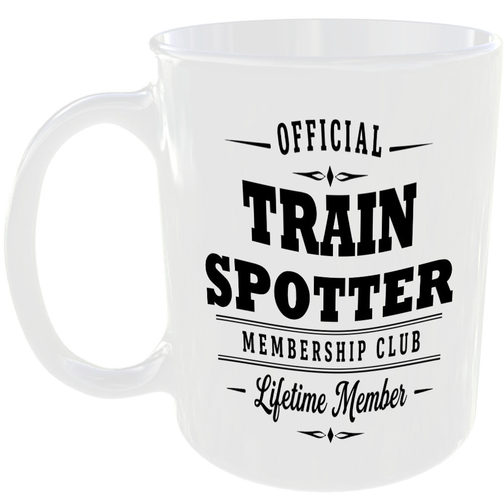 Official Train Spotter Membership Club Funny Ceramic Mug Travel Holiday Birthday