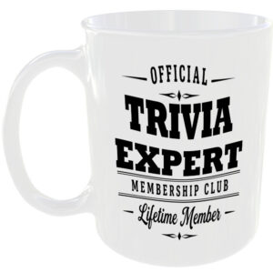 Official Trivia Expert Membership Club Funny Ceramic Mug Entertainment Fan Gift