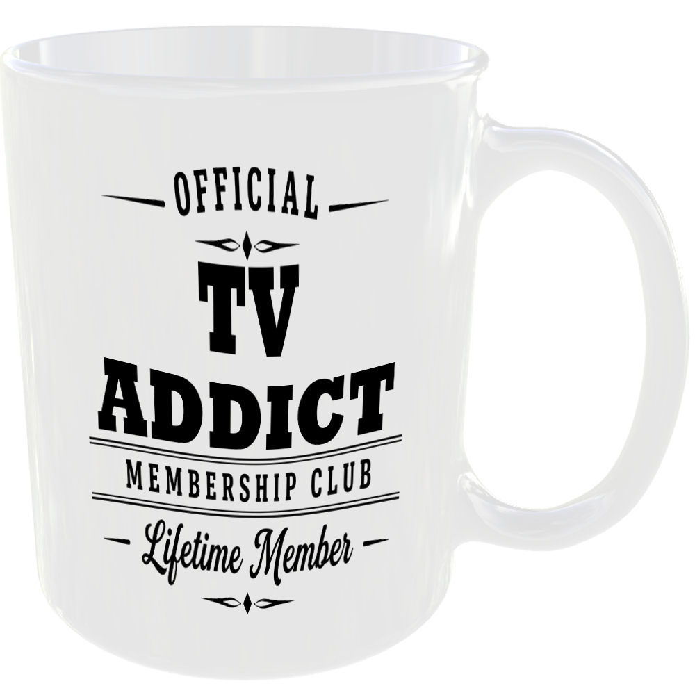 Official TV Addict Membership Club Funny Ceramic Mug Birthday Gift Tea Coffee ☕ - Image 2