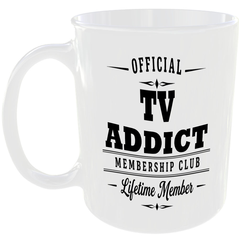 Official TV Addict Membership Club Funny Ceramic Mug Birthday Gift Tea Coffee ☕