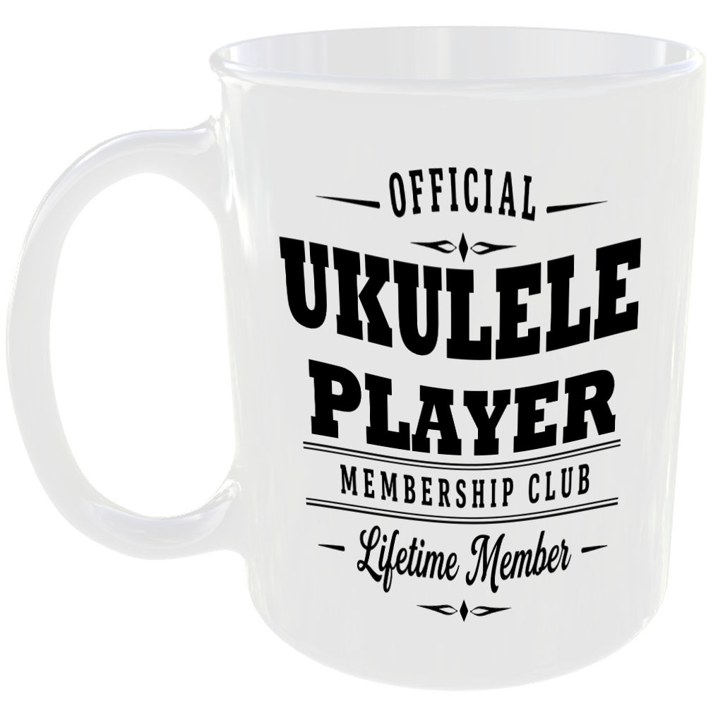 Official Ukulele Player Membership Club Funny Ceramic Mug Music Musician Fan Tea