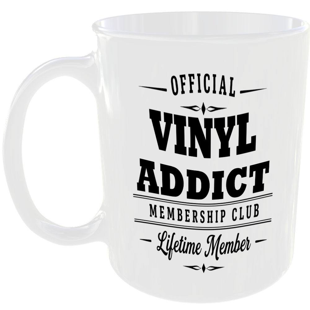 Official Vinyl Addict Membership Club Funny Ceramic Mug Birthday Gift Tea Coffee