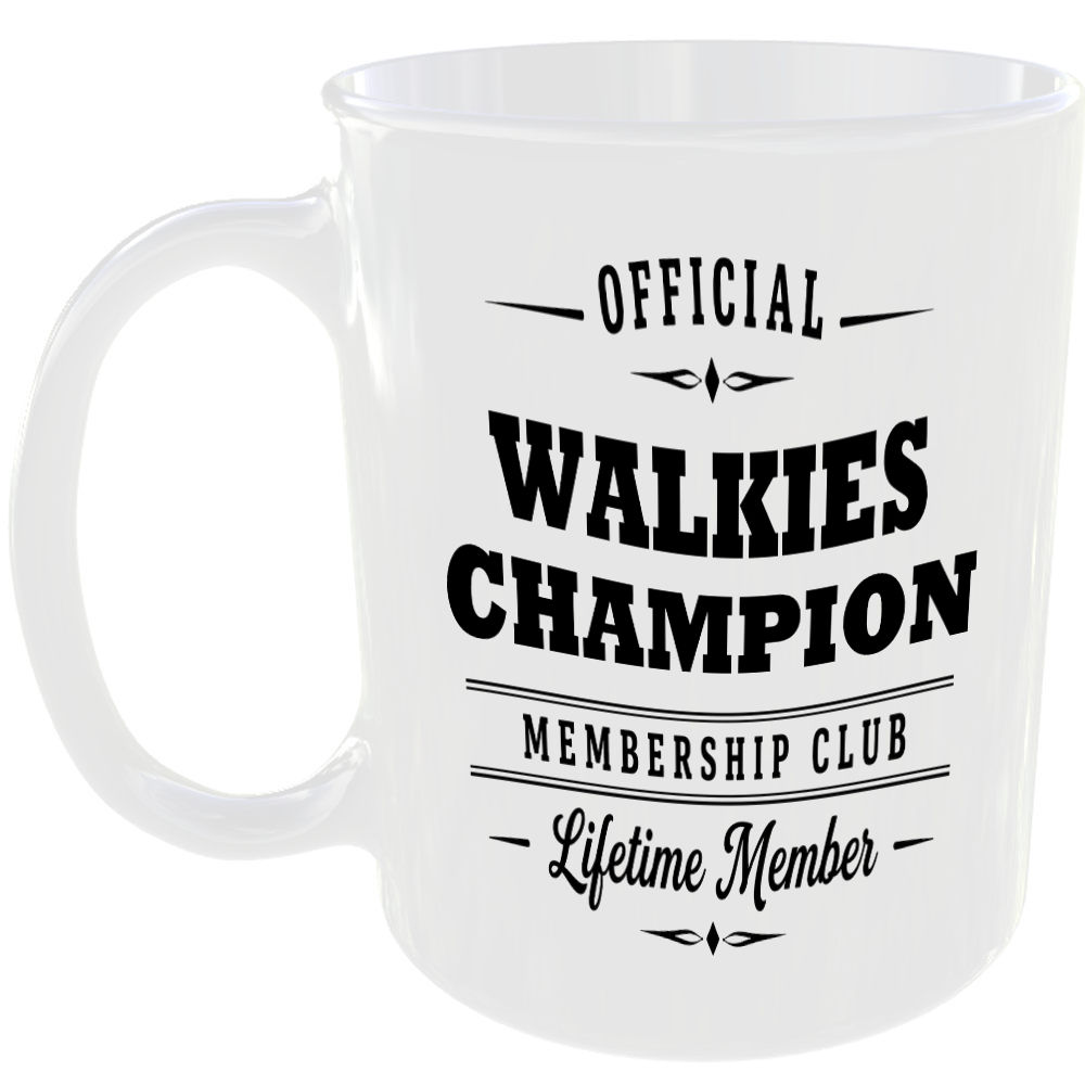 Official Walkies Champion Membership Club Funny Ceramic Mug Pet Lover Birthday