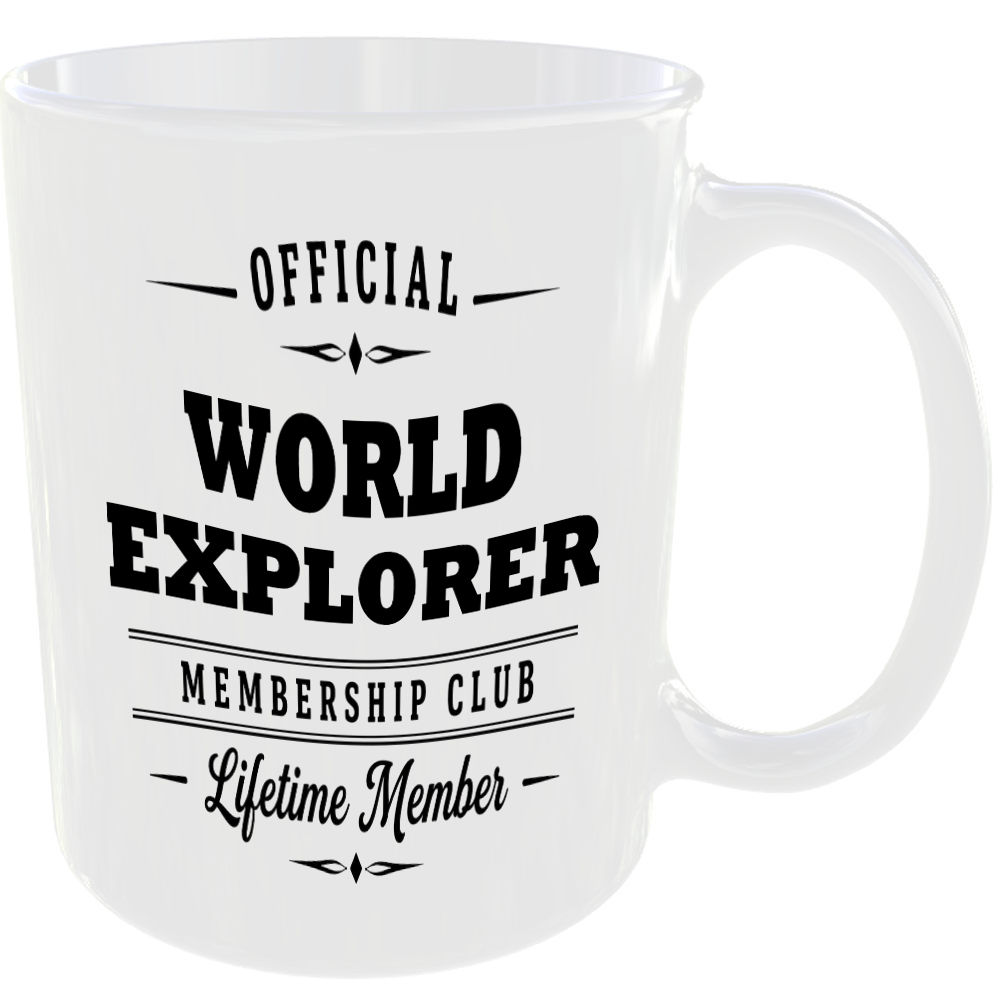 Official World Explorer Membership Club Funny Ceramic Mug Travel Holiday Present - Image 2