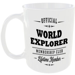 Official World Explorer Membership Club Funny Ceramic Mug Travel Holiday Present