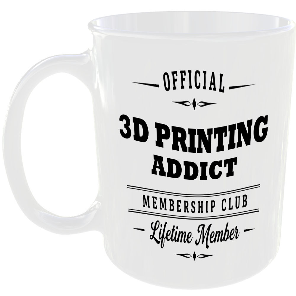 Official 3D Printing Addict Membership Club Funny Ceramic Mug Tech Geek Office