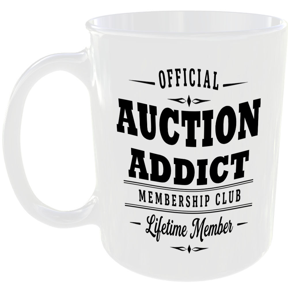 Official Auction Addict Membership Club Funny Ceramic Mug Retirement Leisure Tea