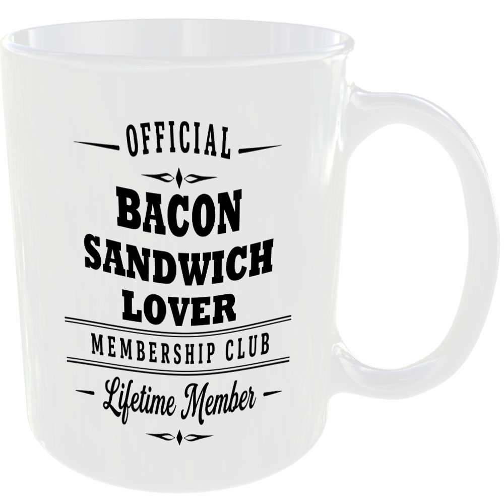 Official Bacon Sandwich Lover Membership Club Funny Ceramic Mug Foodie Kitchen - Image 2