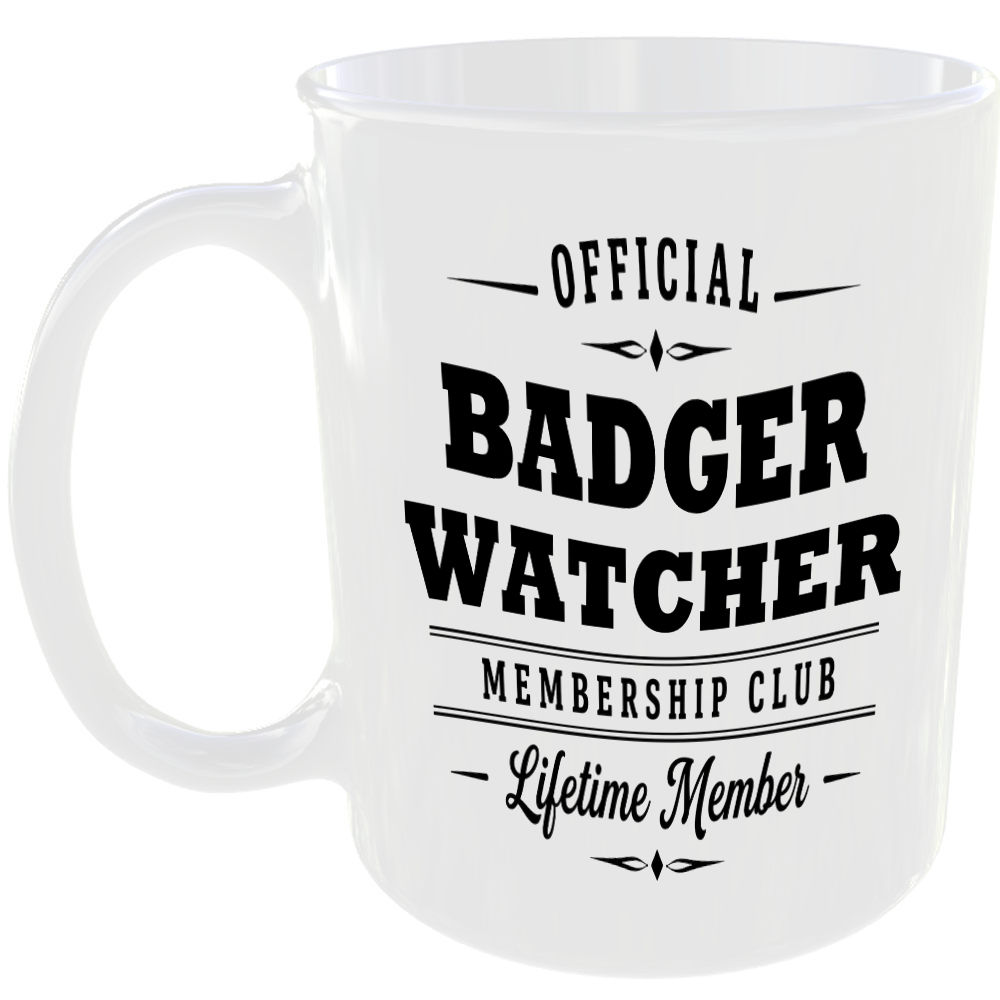 Official Badger Watcher Membership Club Funny Ceramic Mug Animal Lover Nature
