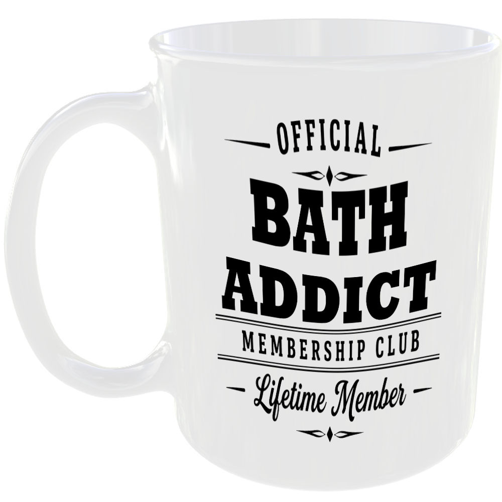 Official Bath Addict Membership Club Funny Ceramic Mug Home Humour Novelty Gift