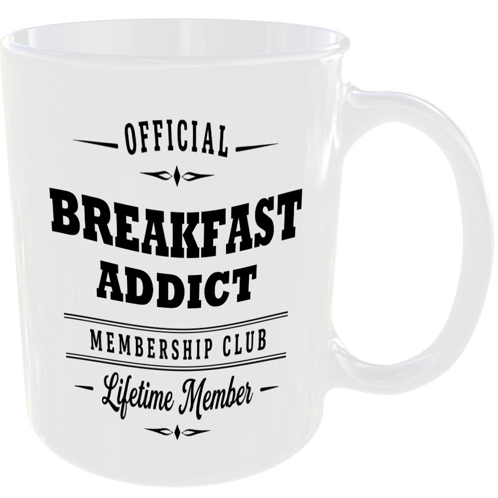 Official Breakfast Addict Membership Club Funny Ceramic Mug Foodie Kitchen Gift - Image 2