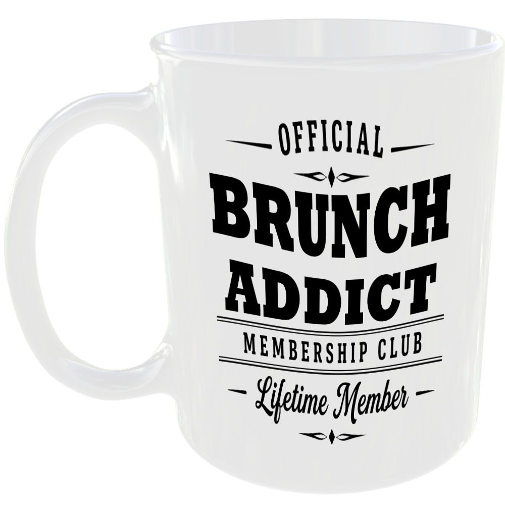 Official Brunch Addict Membership Club Funny Ceramic Mug Foodie Kitchen Birthday
