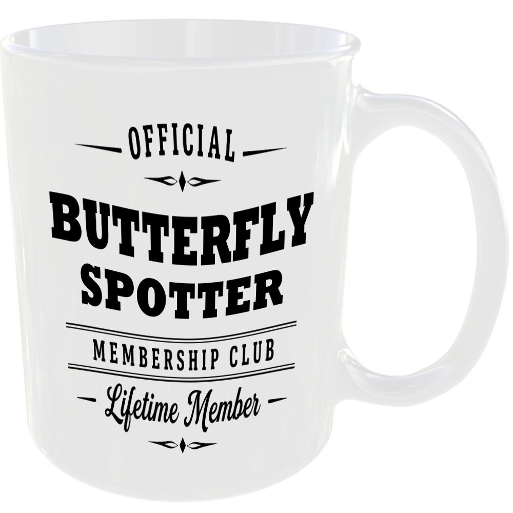 Official Butterfly Spotter Membership Club Funny Ceramic Mug Garden Nature Hobby - Image 2