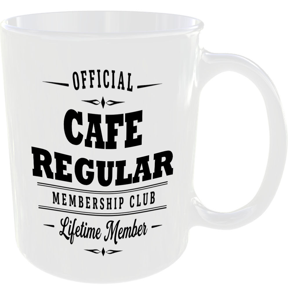 Official Cafe Regular Membership Club Funny Ceramic Mug Retirement Leisure Gift - Image 2