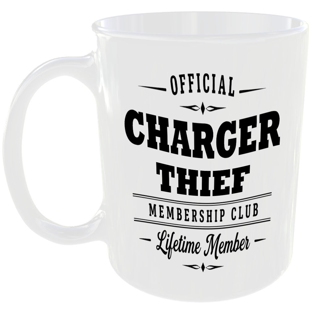 Official Charger Thief Membership Club Funny Ceramic Mug Tech Geek Office Gift