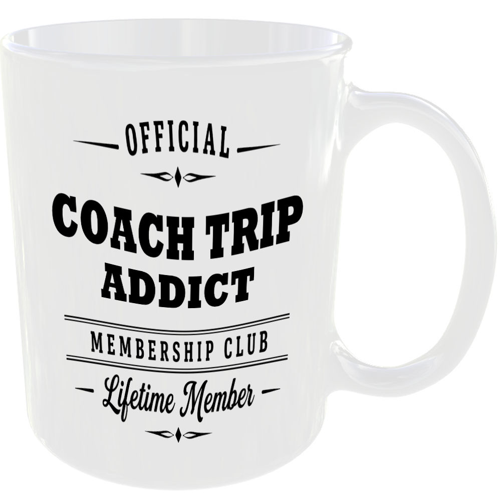 Official Coach Trip Addict Membership Club Funny Ceramic Mug Retirement Leisure - Image 2