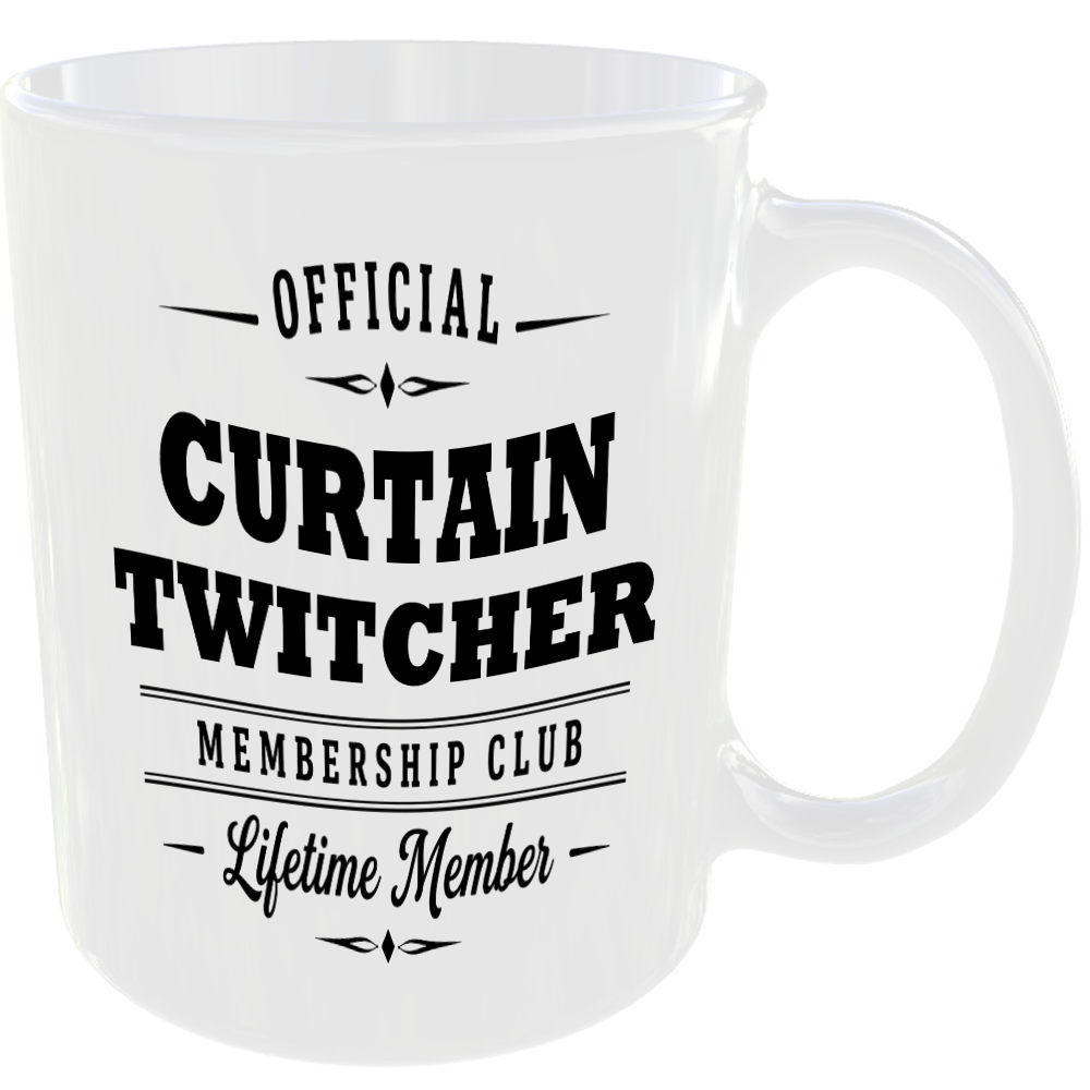 Official Curtain Twitcher Membership Club Funny Ceramic Mug Home Humour Novelty - Image 2