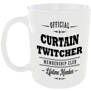 Official Curtain Twitcher Membership Club Funny Ceramic Mug Home Humour Novelty