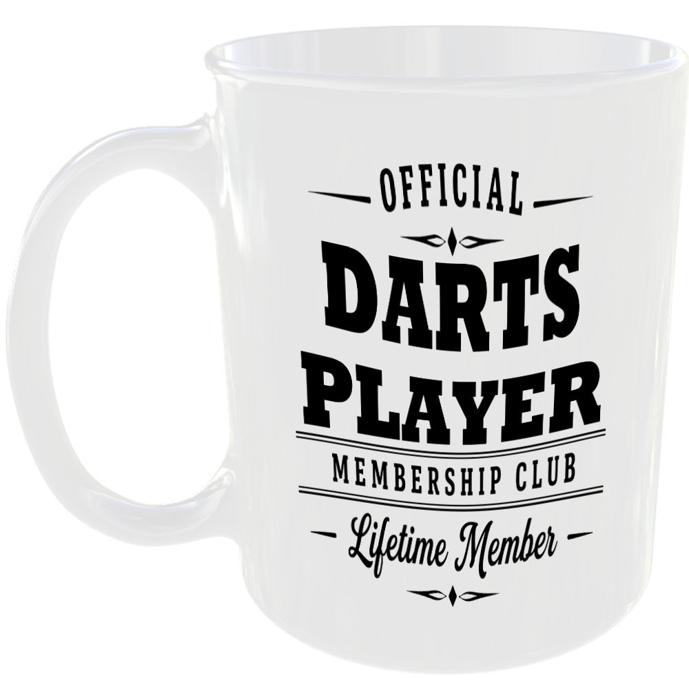 Official Darts Player Membership Club Funny Ceramic Mug Sport Fan Birthday Gift