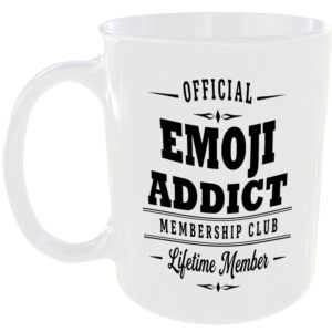Official Emoji Addict Membership Club Funny Ceramic Mug Tech Geek Office Gift