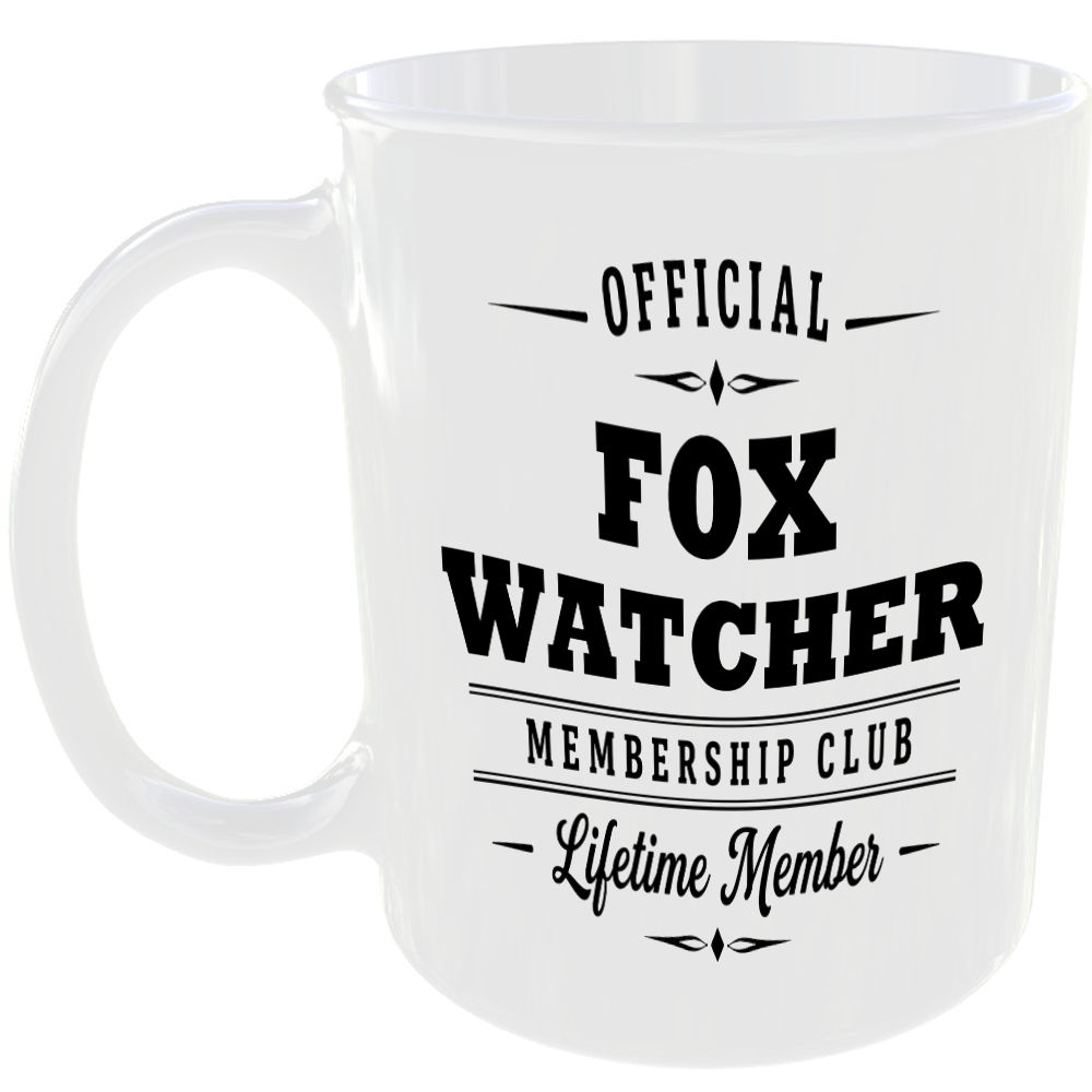 Official Fox Watcher Membership Club Funny Ceramic Mug Animal Lover Countryside