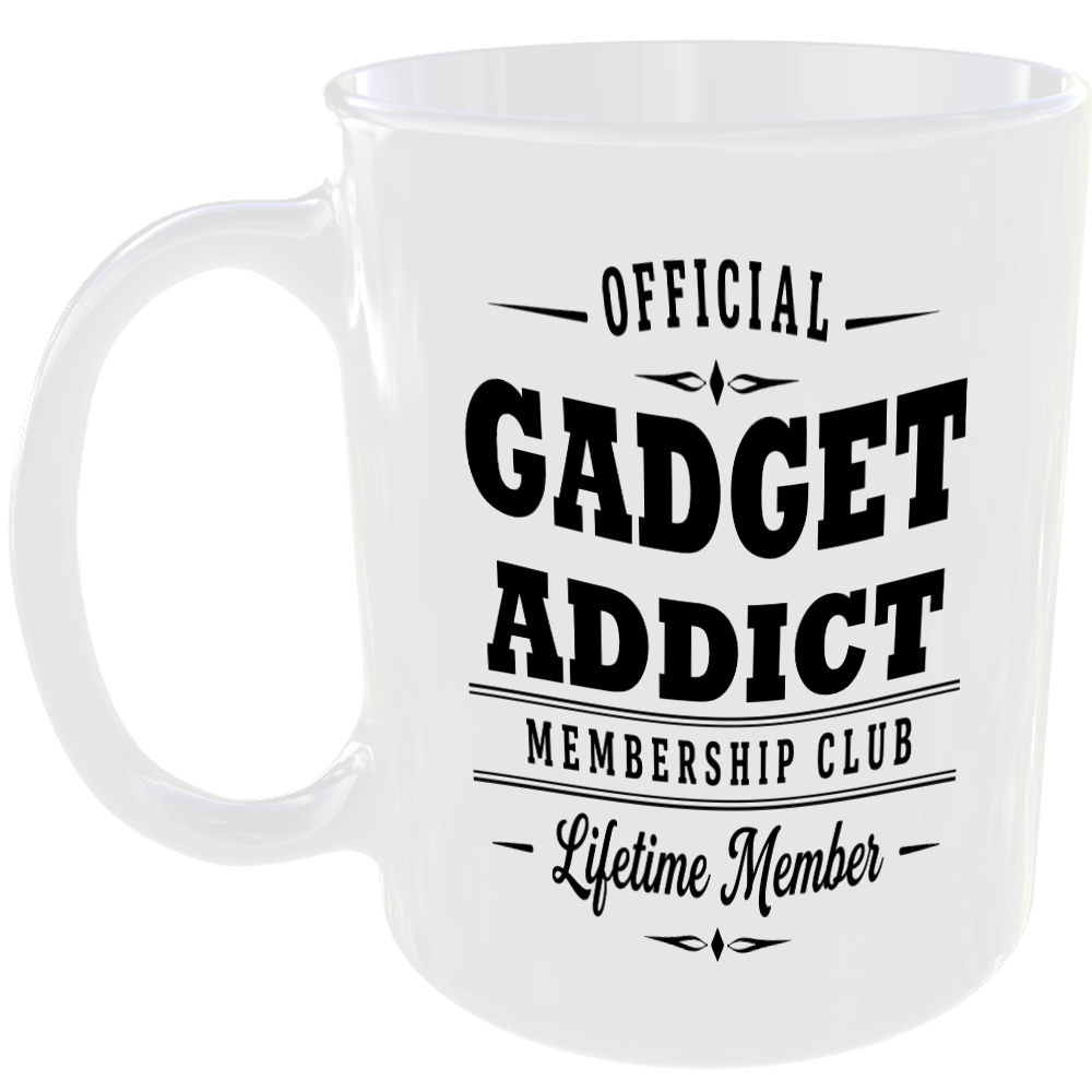 Official Gadget Addict Membership Club Funny Ceramic Mug Tech Geek Office Gift