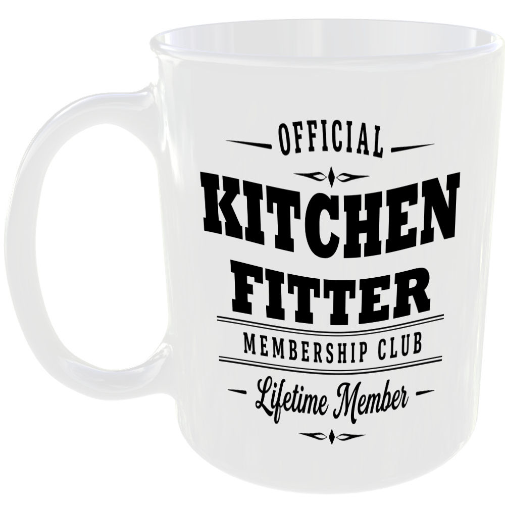 Official Kitchen Fitter Membership Club Funny Ceramic Mug Tradesman Work Tools