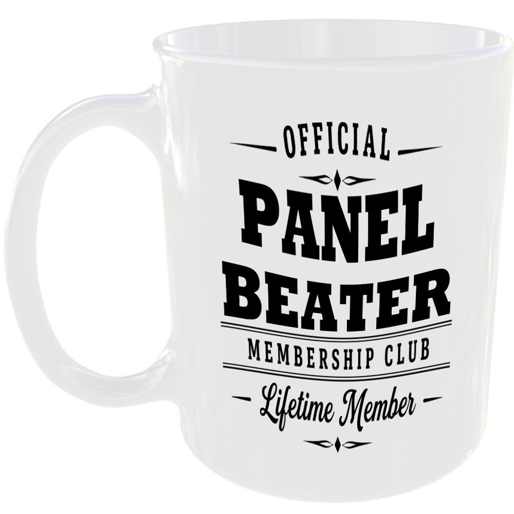 Official Panel Beater Membership Club Funny Ceramic Mug Tradesman Work Tools Tea